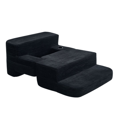 Multi-Functional Single Compression Sofa, Convertible into Computer Desk & Simple Office Desk, Corduroy Upholstery, Comfortable Seating, Ideal for Office Workers image 10