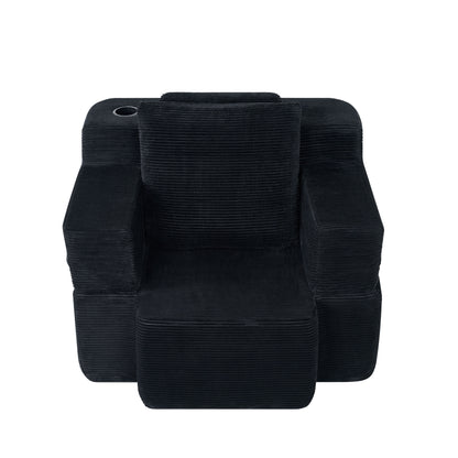 Multi-Functional Single Compression Sofa, Convertible into Computer Desk & Simple Office Desk, Corduroy Upholstery, Comfortable Seating, Ideal for Office Workers image 6