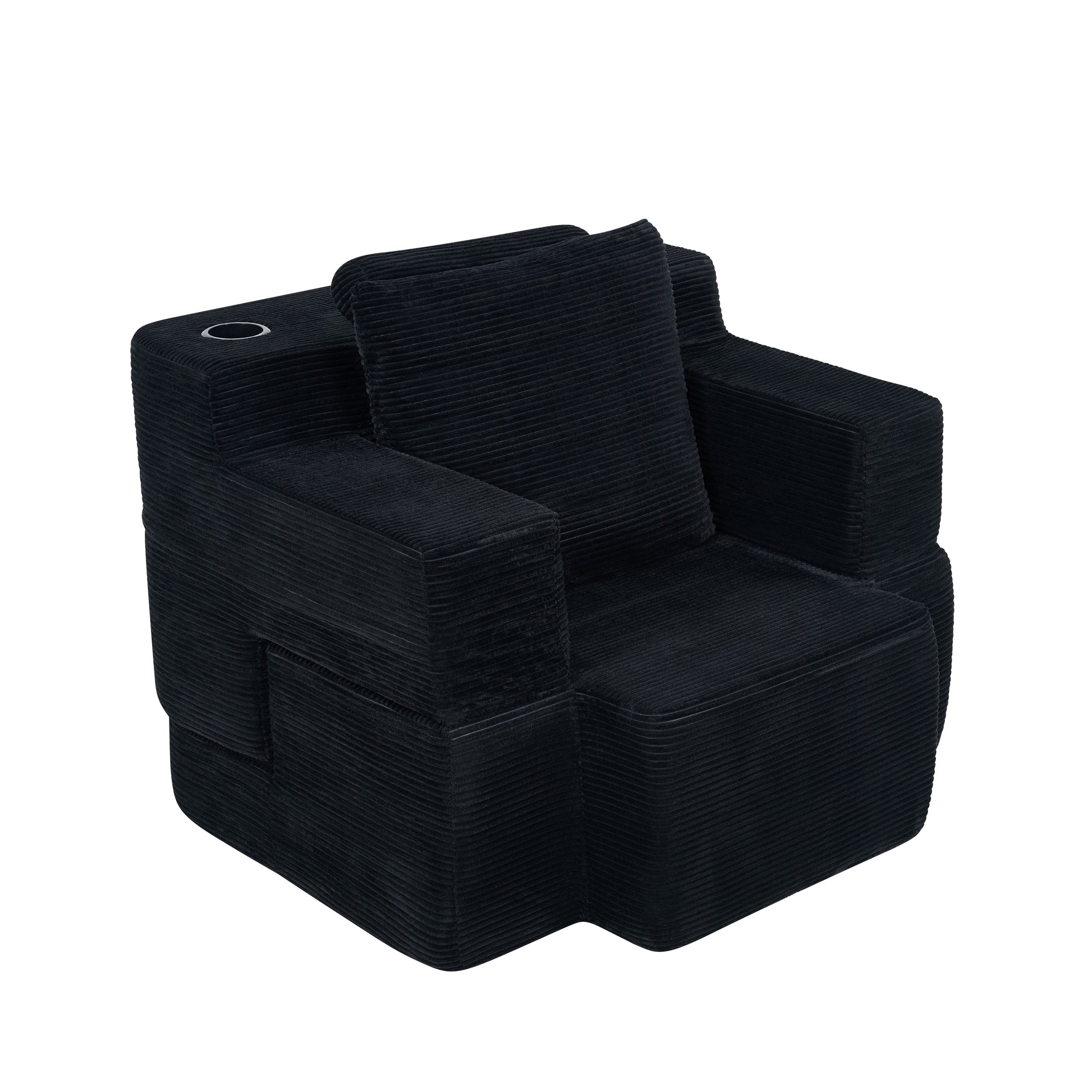Multi-Functional Single Compression Sofa, Convertible into Computer Desk & Simple Office Desk, Corduroy Upholstery, Comfortable Seating, Ideal for Office Workers image 7