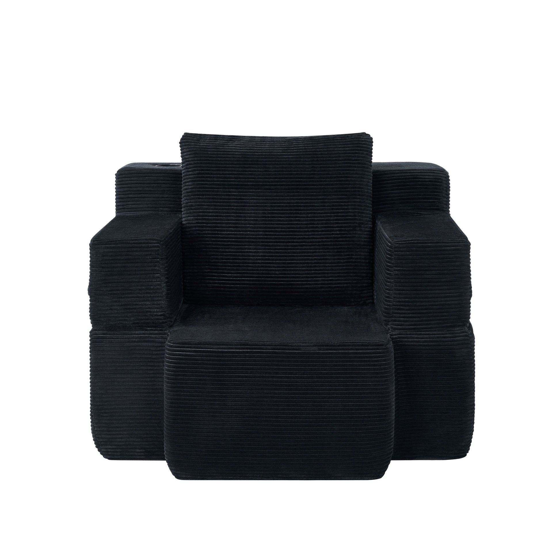 Multi-Functional Single Compression Sofa, Convertible into Computer Desk & Simple Office Desk, Corduroy Upholstery, Comfortable Seating, Ideal for Office Workers image 9