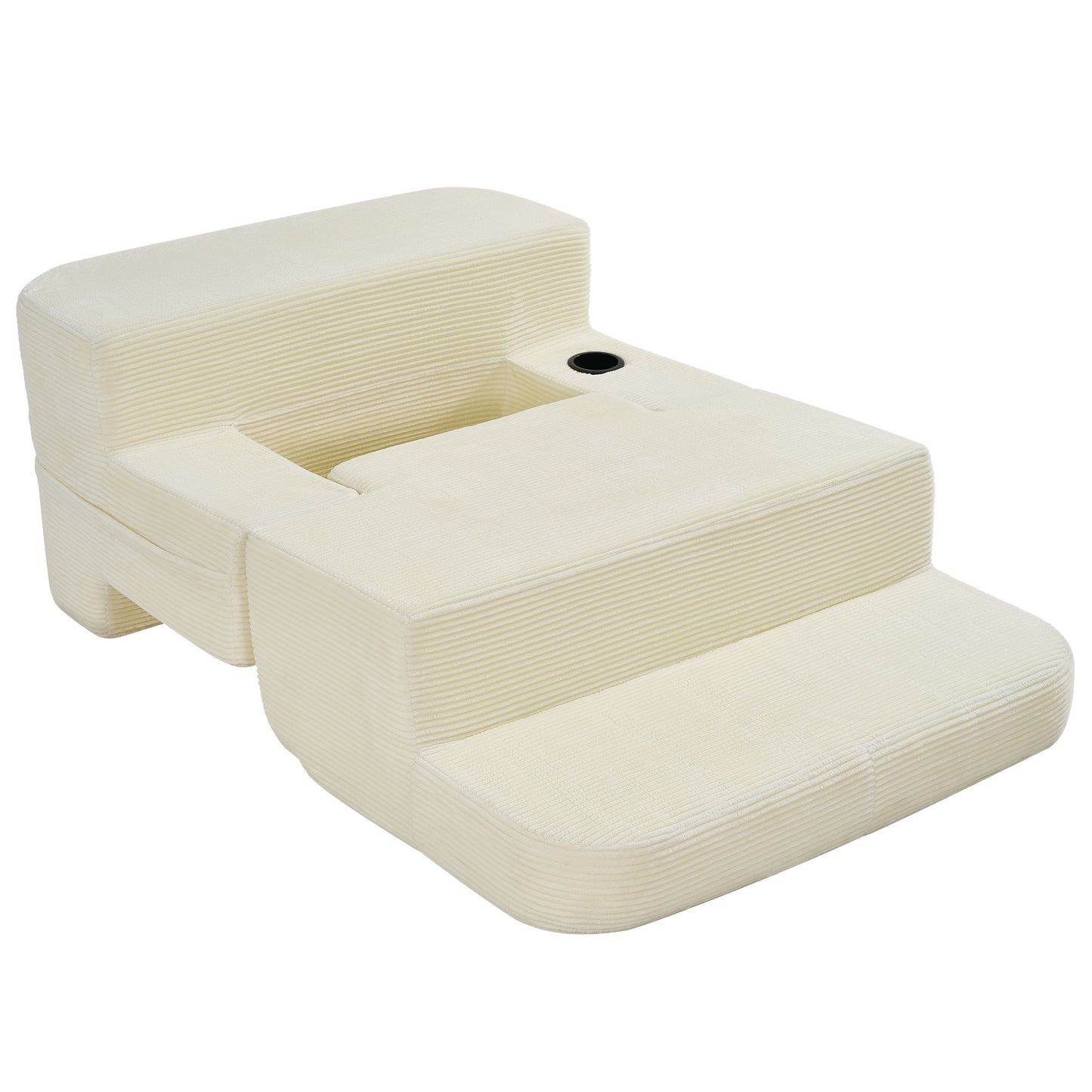 Multi-Functional Single Compression Sofa, Convertible into Computer Desk & Simple Office Desk, Corduroy Upholstery, Comfortable Seating, Ideal for Office Workers image 11