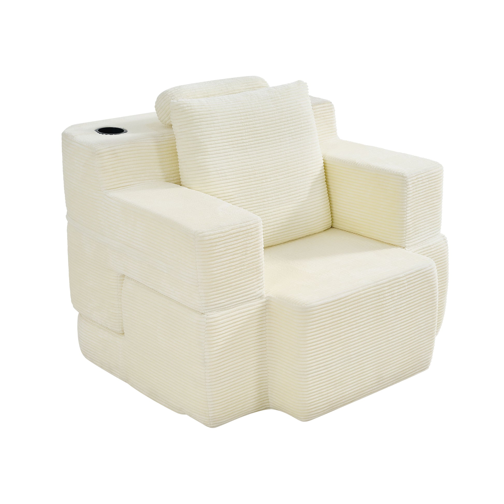 Multi-Functional Single Compression Sofa, Convertible into Computer Desk & Simple Office Desk, Corduroy Upholstery, Comfortable Seating, Ideal for Office Workers image 7