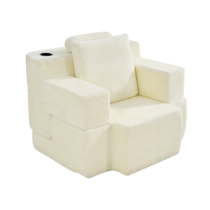 Multi-Functional Single Compression Sofa, Convertible into Computer Desk & Simple Office Desk, Corduroy Upholstery, Comfortable Seating, Ideal for Office Workers image 7