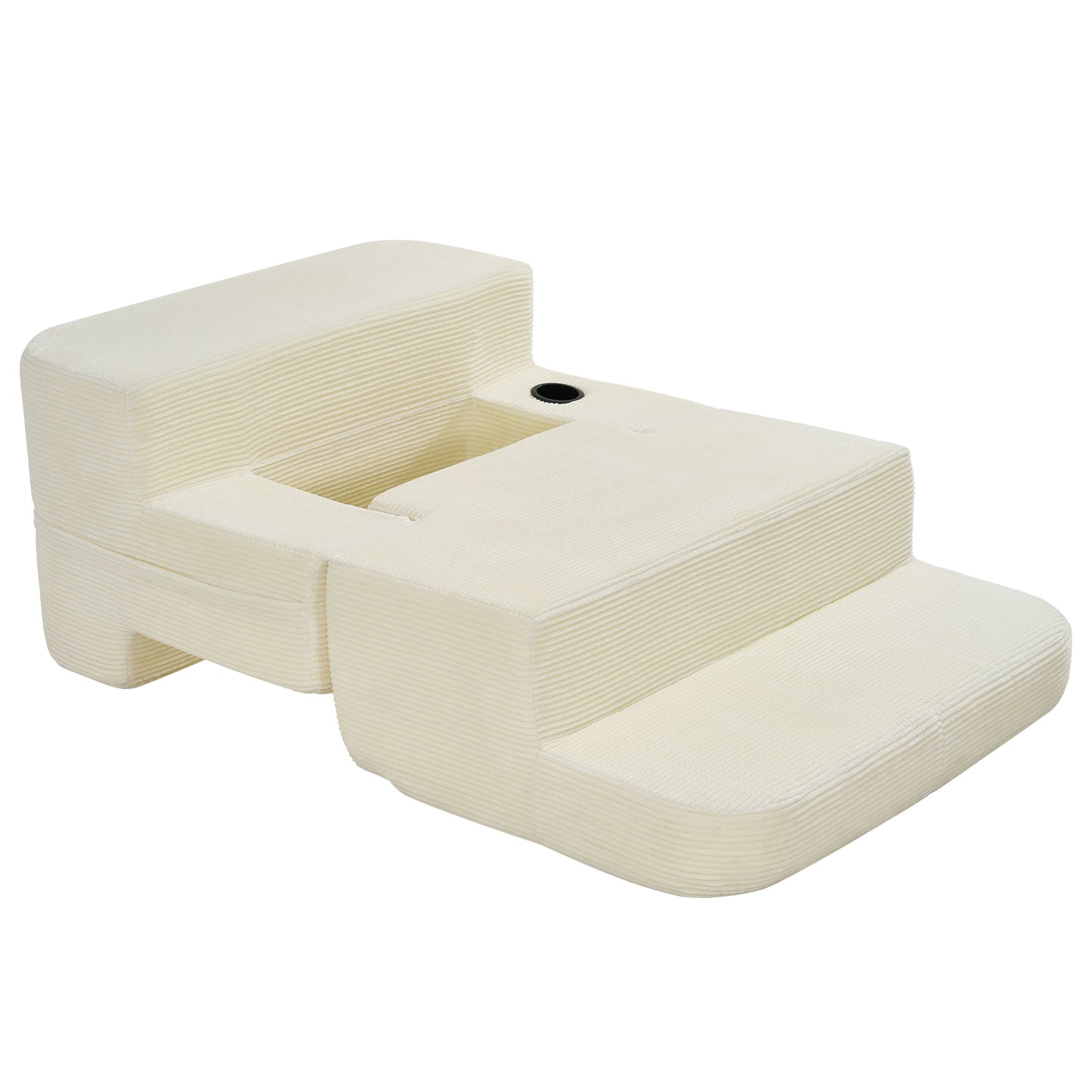 Multi-Functional Single Compression Sofa, Convertible into Computer Desk & Simple Office Desk, Corduroy Upholstery, Comfortable Seating, Ideal for Office Workers image 9