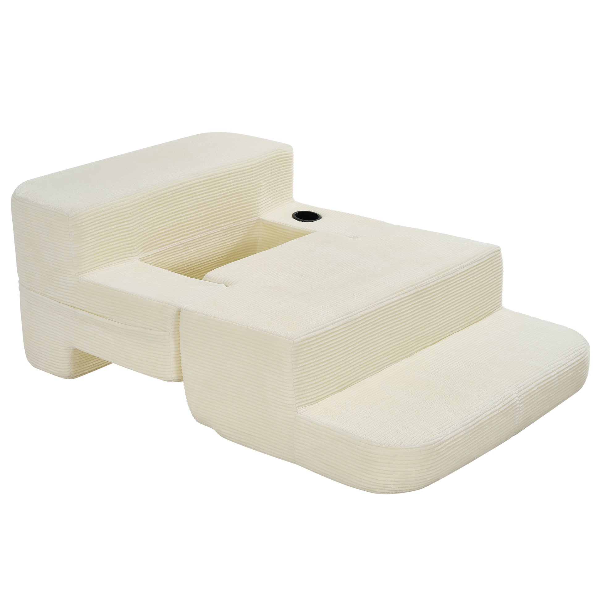 Multi-Functional Single Compression Sofa, Convertible into Computer Desk & Simple Office Desk, Corduroy Upholstery, Comfortable Seating, Ideal for Office Workers image 9