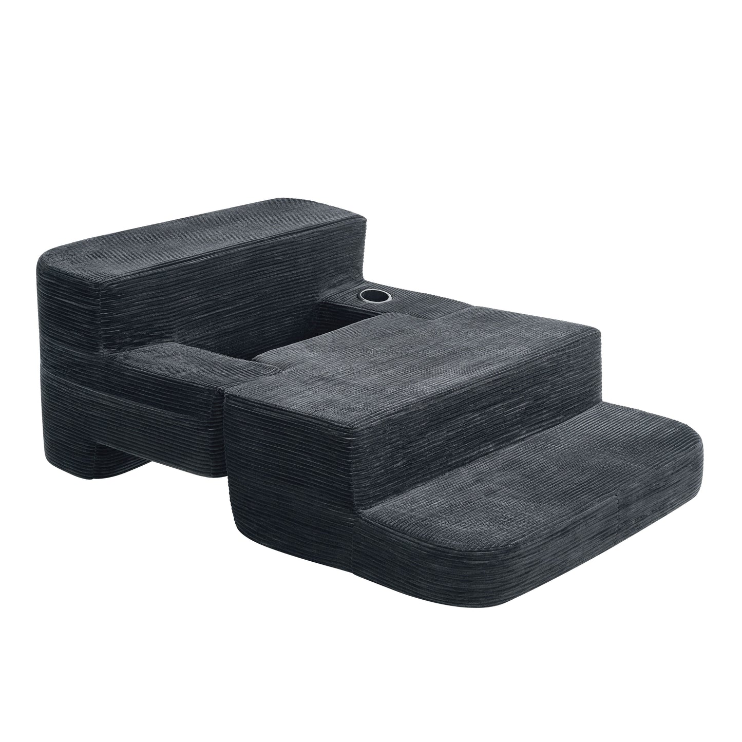 Multi-Functional Single Compression Sofa, Convertible into Computer Desk & Simple Office Desk, Corduroy Upholstery, Comfortable Seating, Ideal for Office Workers image 11