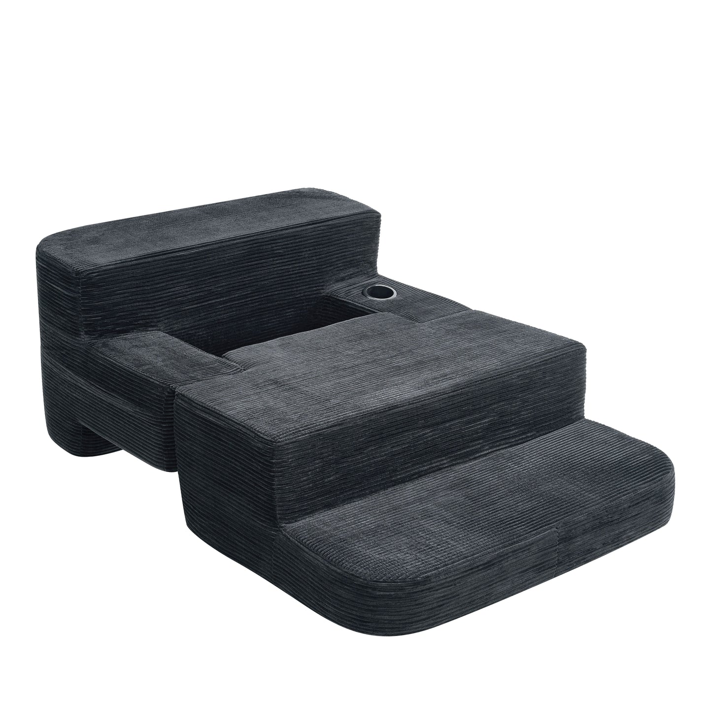 Multi-Functional Single Compression Sofa, Convertible into Computer Desk & Simple Office Desk, Corduroy Upholstery, Comfortable Seating, Ideal for Office Workers image 12