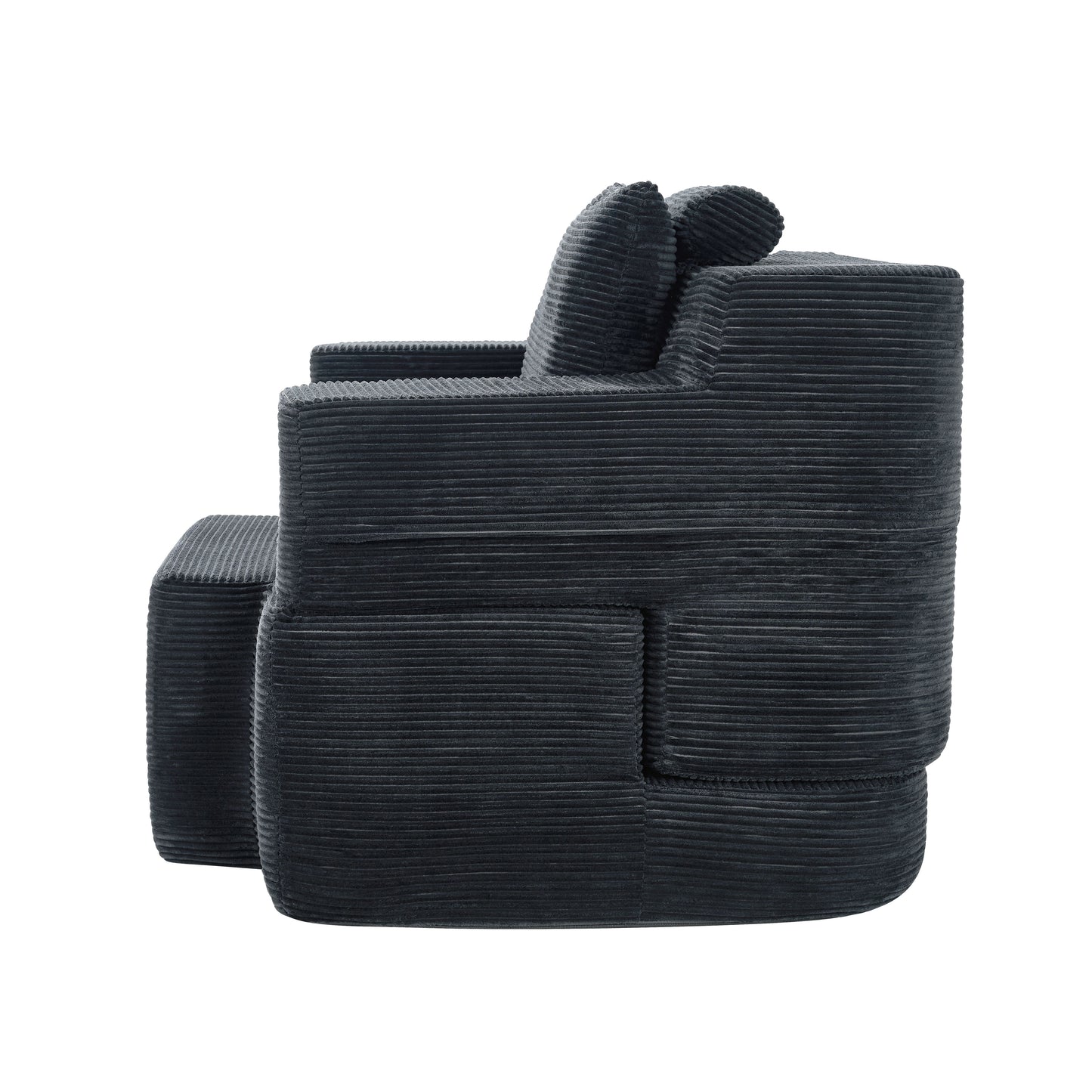 Multi-Functional Single Compression Sofa, Convertible into Computer Desk & Simple Office Desk, Corduroy Upholstery, Comfortable Seating, Ideal for Office Workers image 8