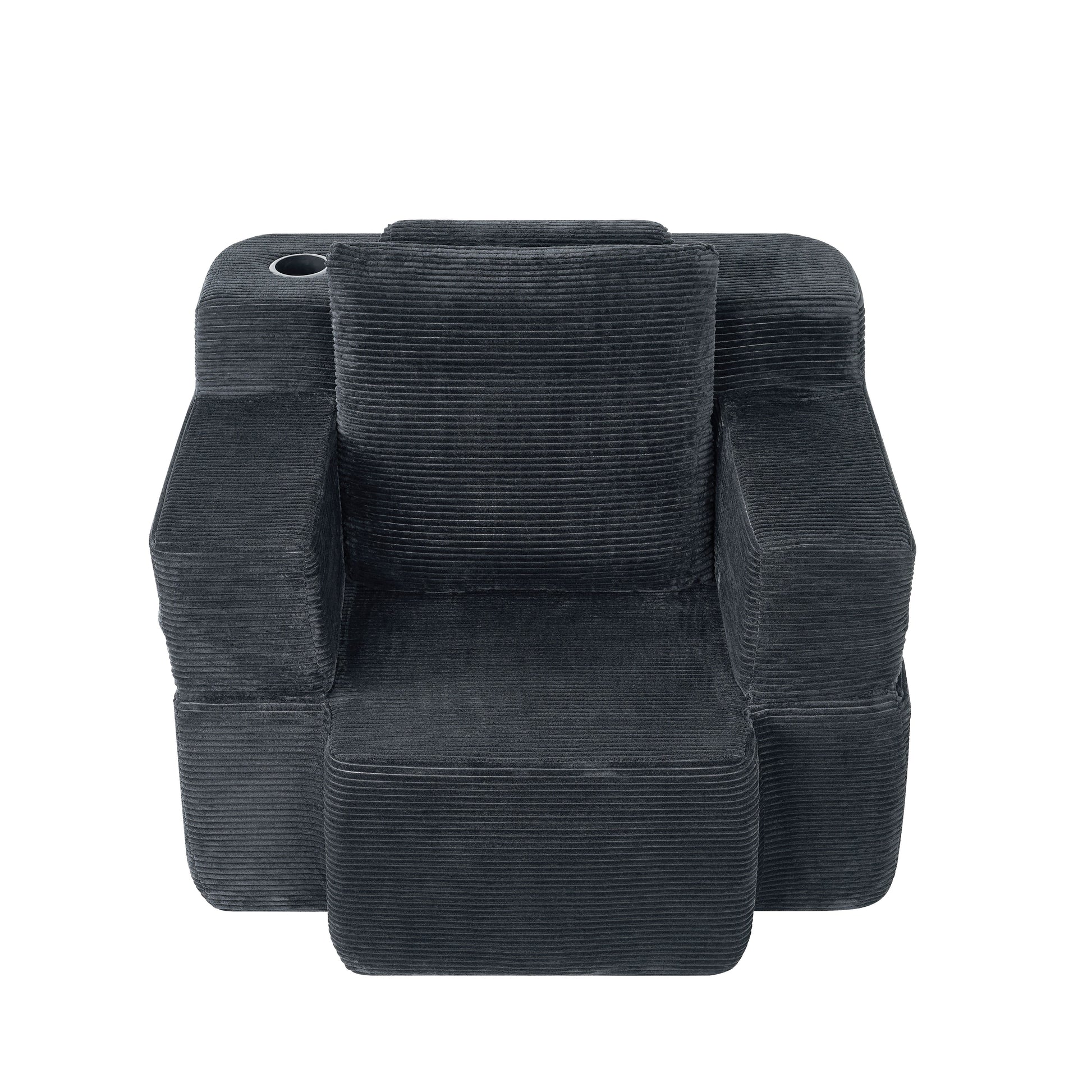 Multi-Functional Single Compression Sofa, Convertible into Computer Desk & Simple Office Desk, Corduroy Upholstery, Comfortable Seating, Ideal for Office Workers image 9
