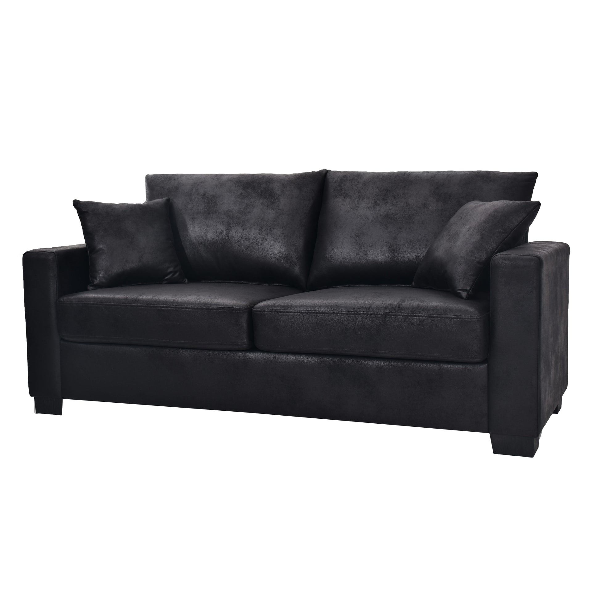 This 69-inch two-seater sofa features a Foil fabric and comes with two throw pillows, offering a comfortable seating experience suitable for any setting. image 10