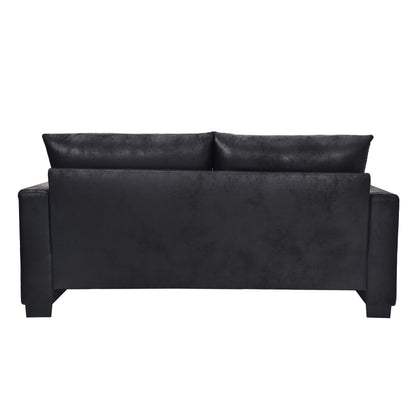This 69-inch two-seater sofa features a Foil fabric and comes with two throw pillows, offering a comfortable seating experience suitable for any setting. image 12