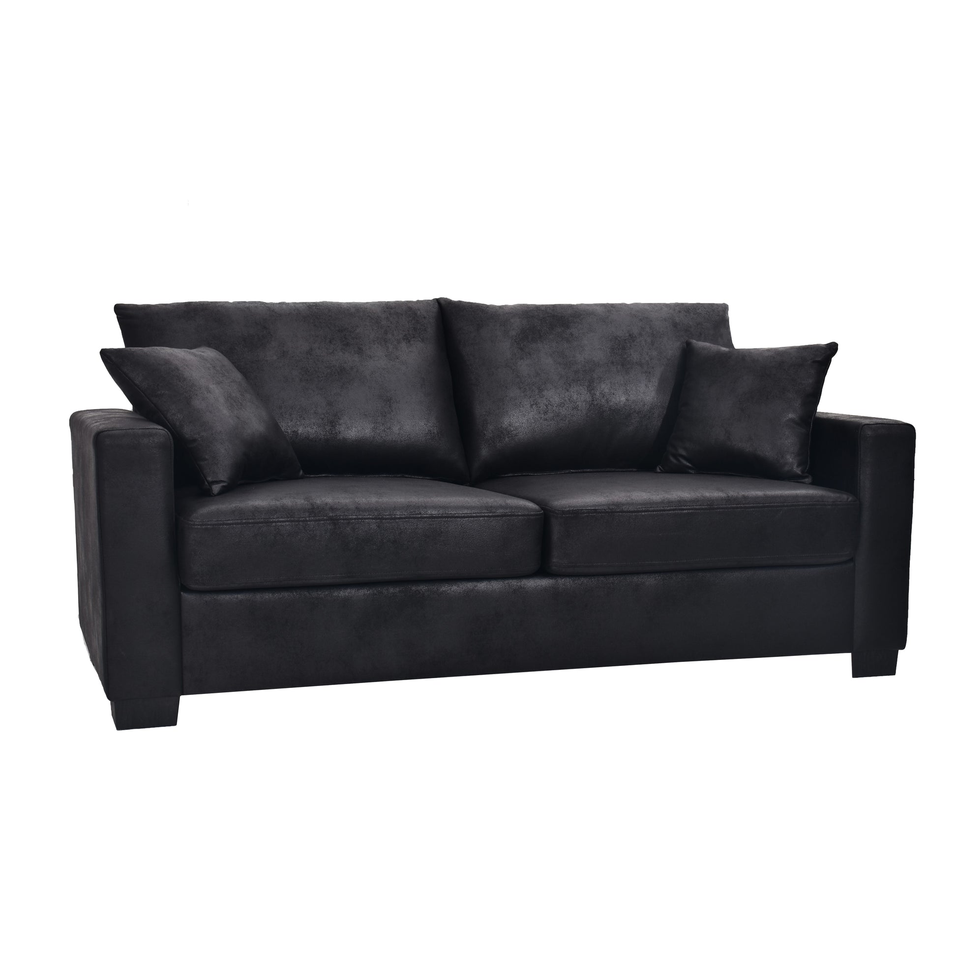 This 69-inch two-seater sofa features a Foil fabric and comes with two throw pillows, offering a comfortable seating experience suitable for any setting. image 8