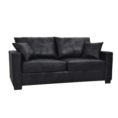 This 69-inch two-seater sofa features a Foil fabric and comes with two throw pillows, offering a comfortable seating experience suitable for any setting. image 8