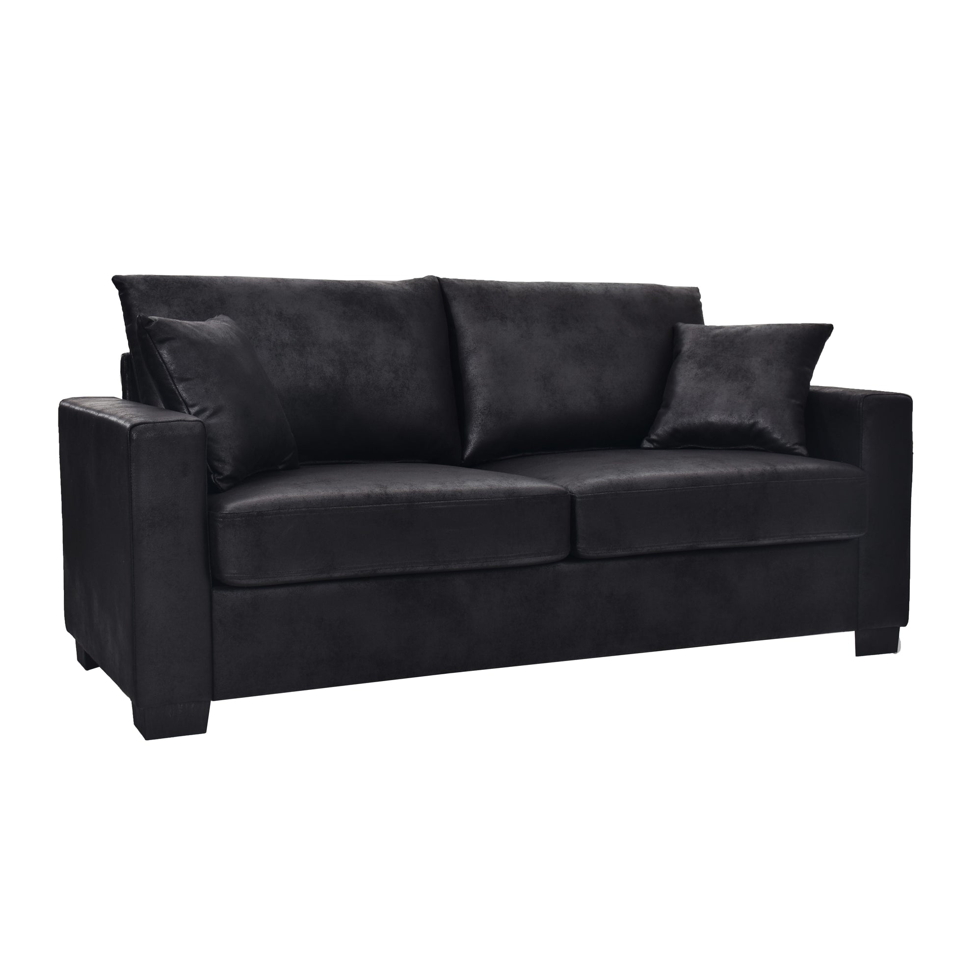 This 69-inch two-seater sofa features a Foil fabric and comes with two throw pillows, offering a comfortable seating experience suitable for any setting. image 9