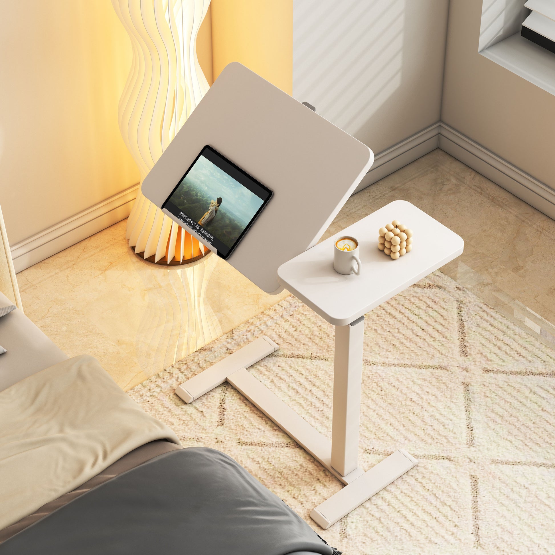 Mobile Adiustable Standing Desk, White image 10