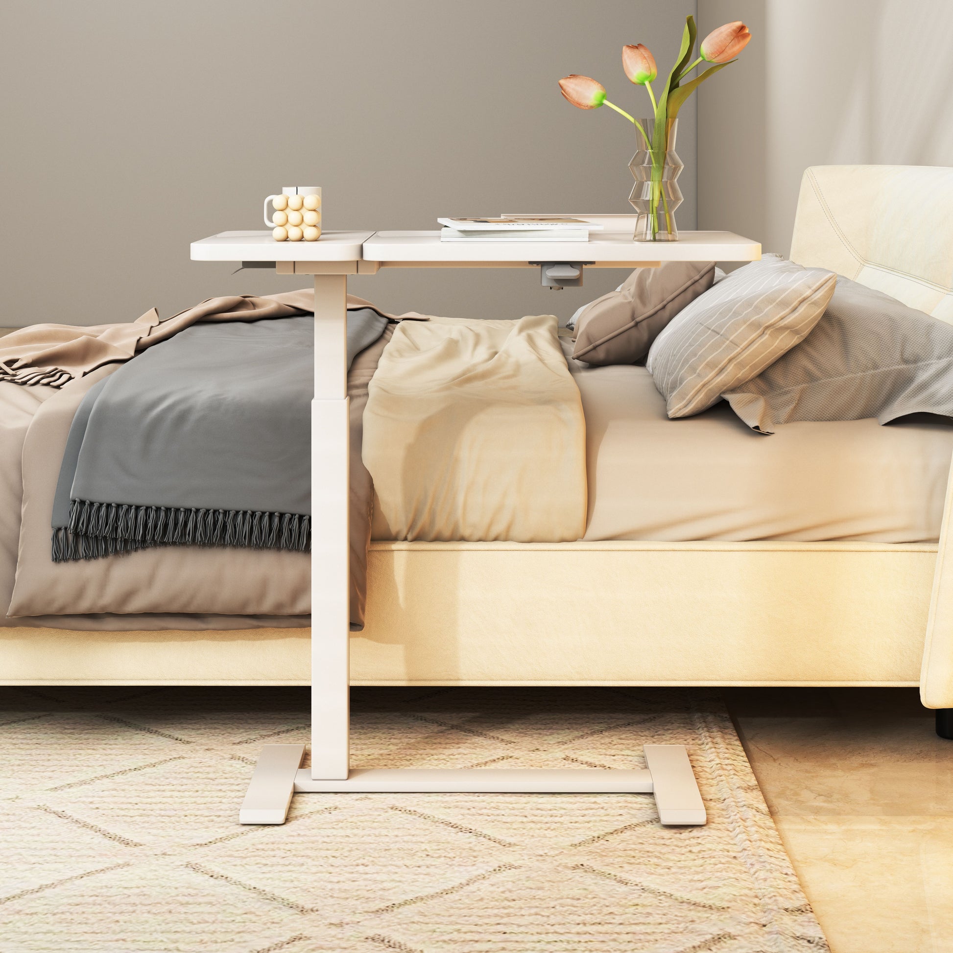 Mobile Adiustable Standing Desk, White image 8