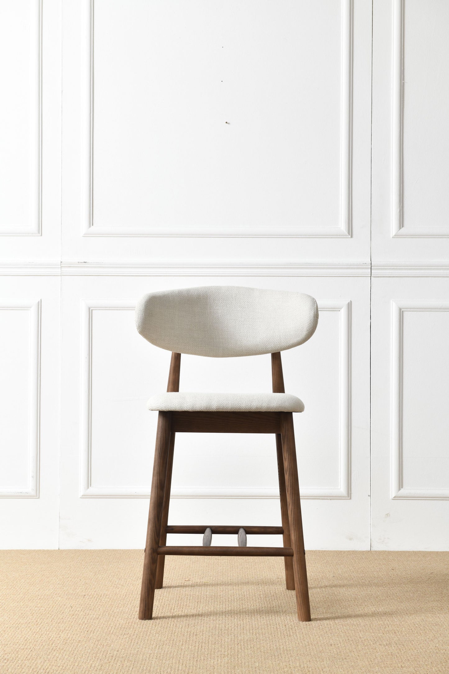 Set of 2 Upgraded Version Modern Ash Wood Counter Height Bar Stools - WALNUT image 10