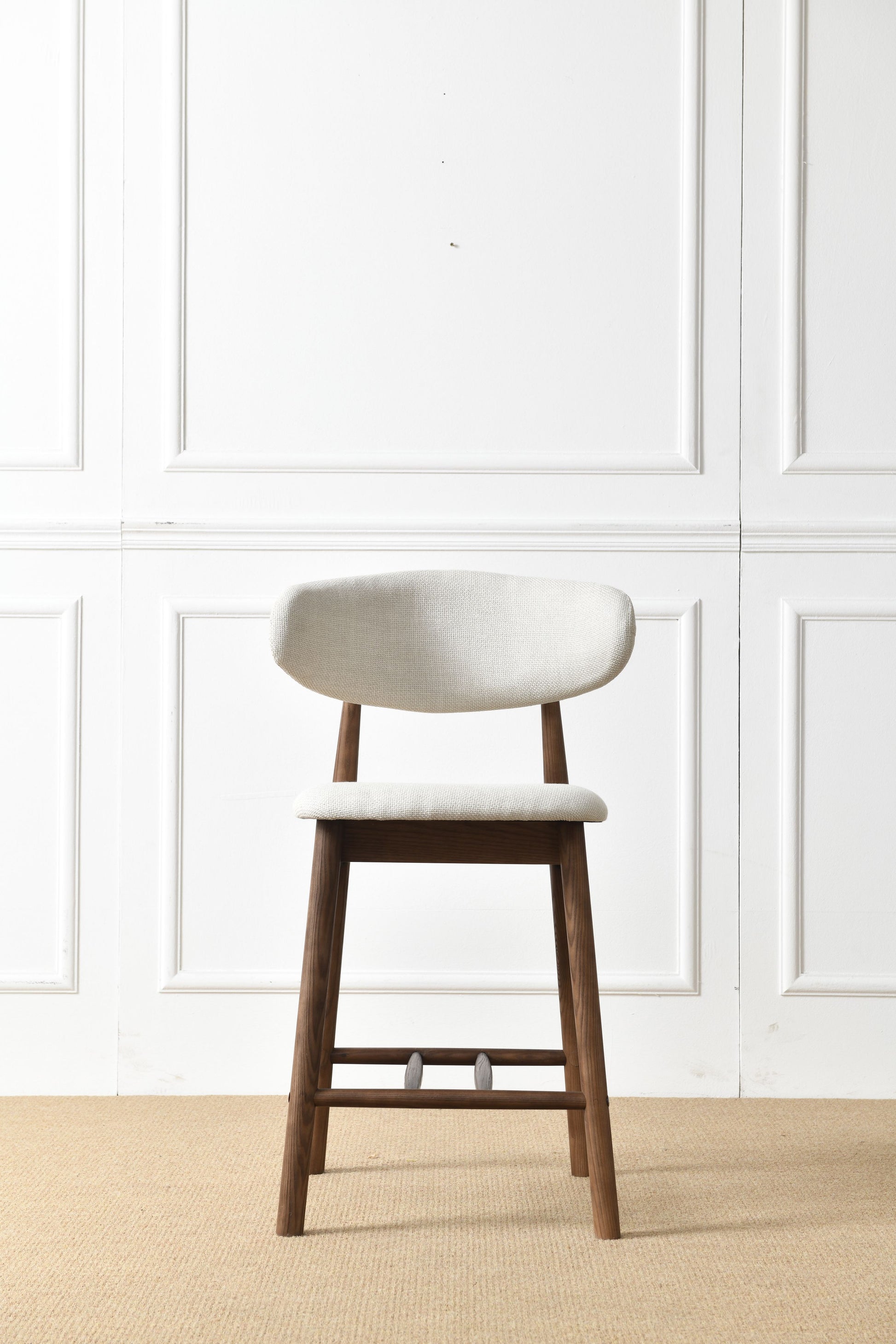 Set of 2 Upgraded Version Modern Ash Wood Counter Height Bar Stools - WALNUT image 10