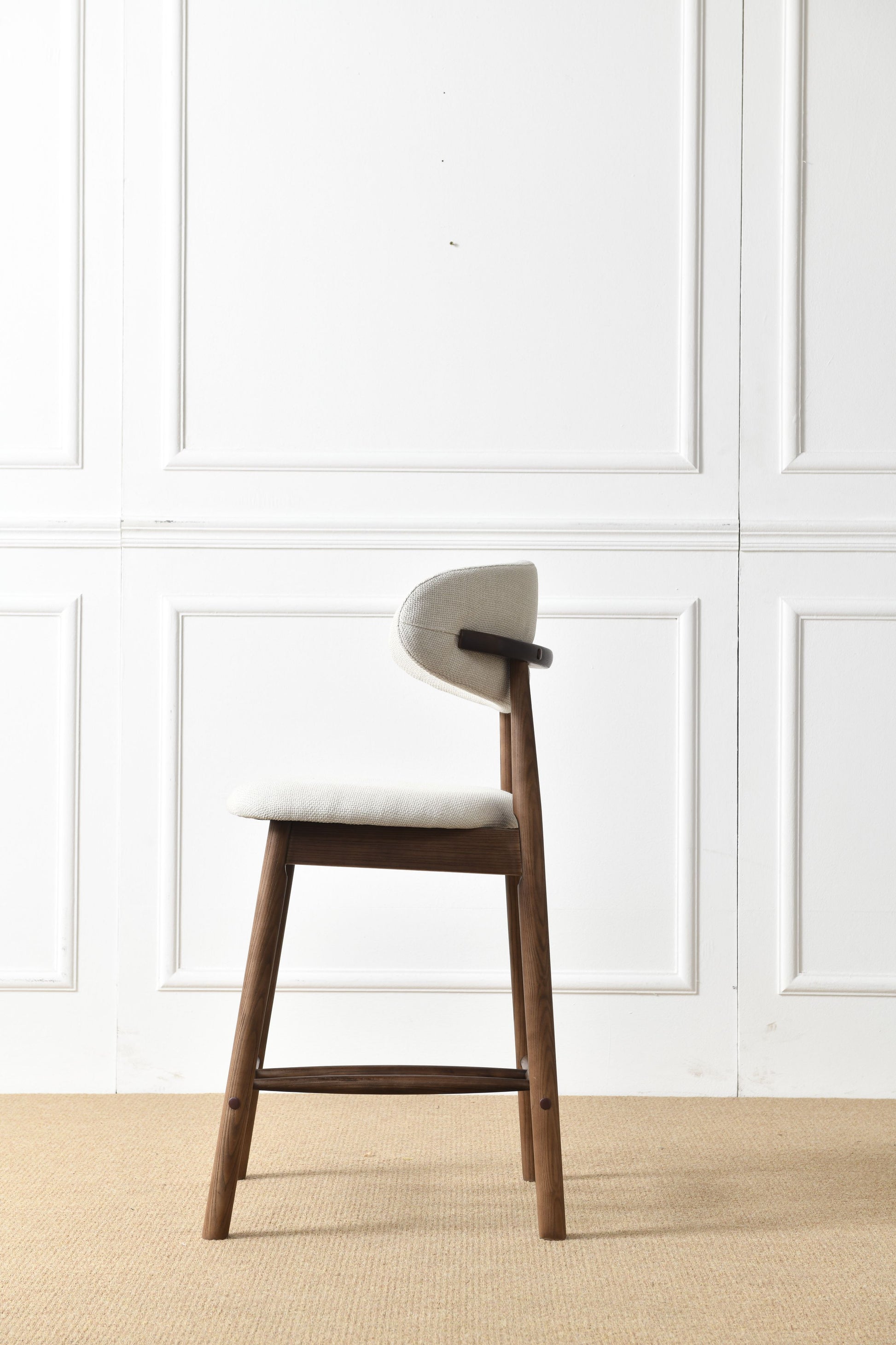 Set of 2 Upgraded Version Modern Ash Wood Counter Height Bar Stools - WALNUT image 11