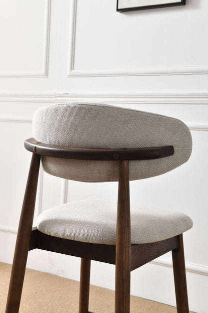 Set of 2 Upgraded Version Modern Ash Wood Counter Height Bar Stools - WALNUT image 12