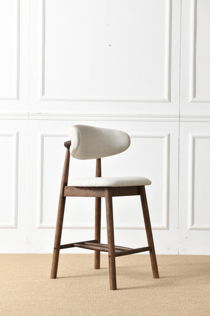 Set of 2 Upgraded Version Modern Ash Wood Counter Height Bar Stools - WALNUT image 6