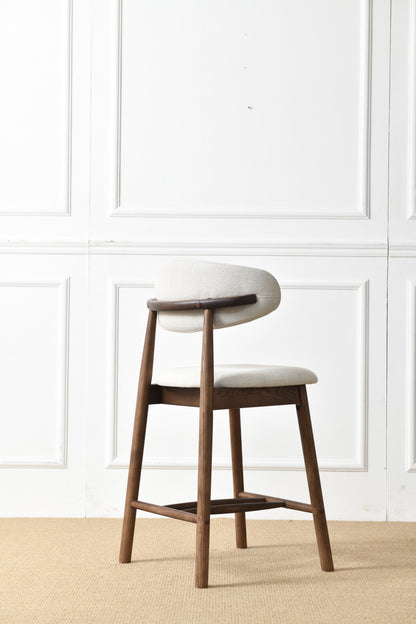 Set of 2 Upgraded Version Modern Ash Wood Counter Height Bar Stools - WALNUT image 7