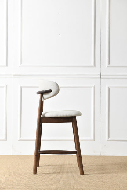 Set of 2 Upgraded Version Modern Ash Wood Counter Height Bar Stools - WALNUT image 9