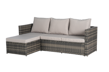 2 Pieces Patio Furniture Set,Outdoor Woven Sectional L- Shaped Patio Furniture,Wicker Conversation Set with Ottoman, Detachable Lounger Table for Backyard Poolside image 10