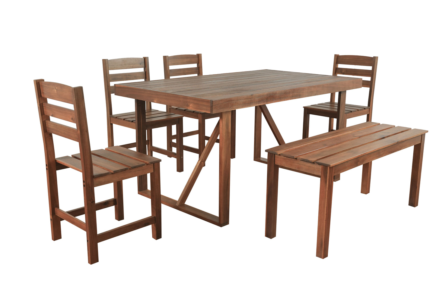 U_Style High-quality Acacia Wood Outdoor Table and Chair Set, Suitable for Patio, Balcony, Backyard(old sku:WY000432AAE) image 4