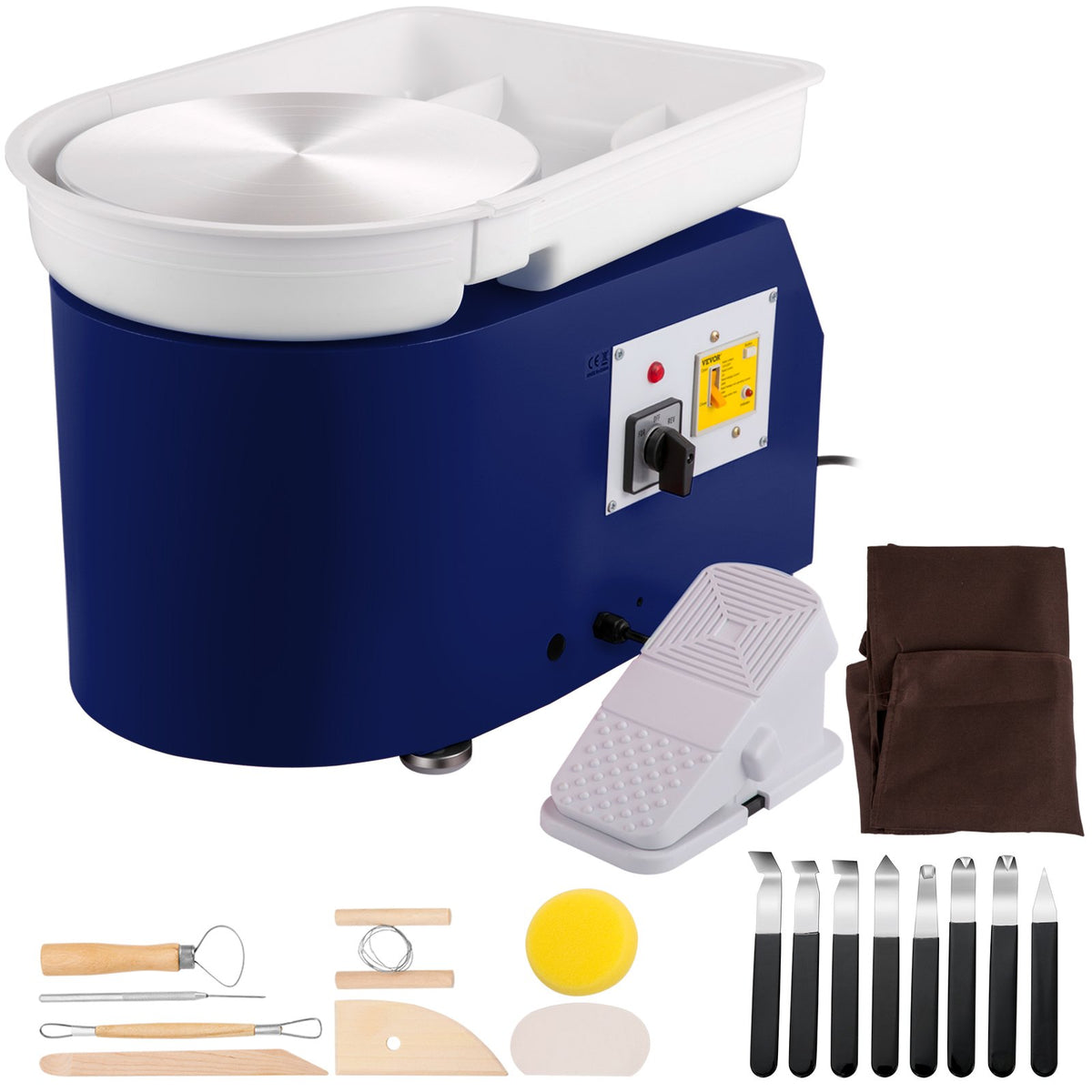 VEVOR Pottery Wheel, Electric Ceramic Forming Machine with S 350W / Blue / Foot Pedal Control