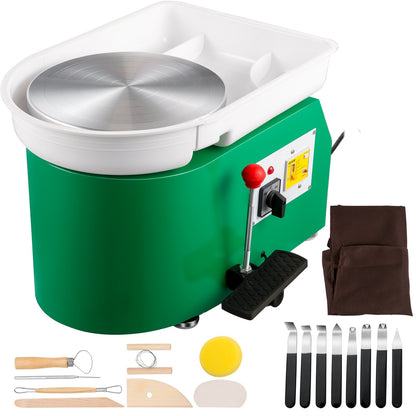 VEVOR Pottery Wheel, Electric Ceramic Forming Machine with S 350W / Green / Foot Pedal Control