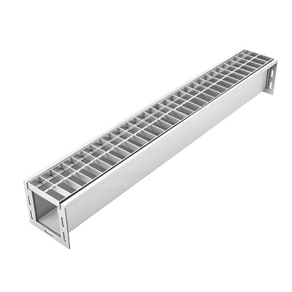 VEVOR Trench Drain System and Linear Shower Drain Trench Drain, ID 100 x 90 mm, 1 Pc, Galvanized Steel Grate