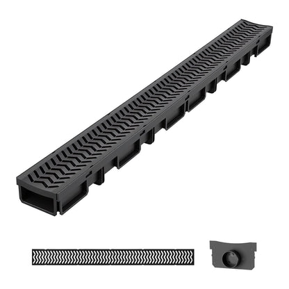 VEVOR Trench Drain System and Linear Shower Drain Trench Drain, ID 80 x 36 mm, 6 Pack