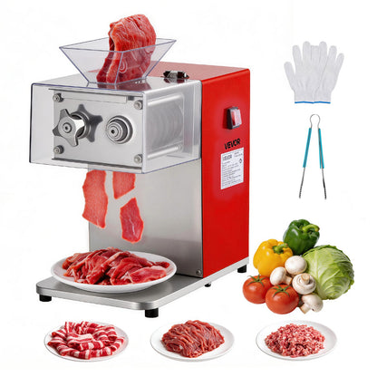 VEVOR Commercial Meat Cutting Machine, 850W Electric Meat Cutter ABS + Aluminum Alloy | 48-Blade Set