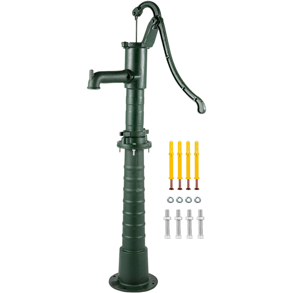 VEVOR Antique Hand Water Pump and Stand Hand Pitcher Pump with Stand, Green, 51.6 in