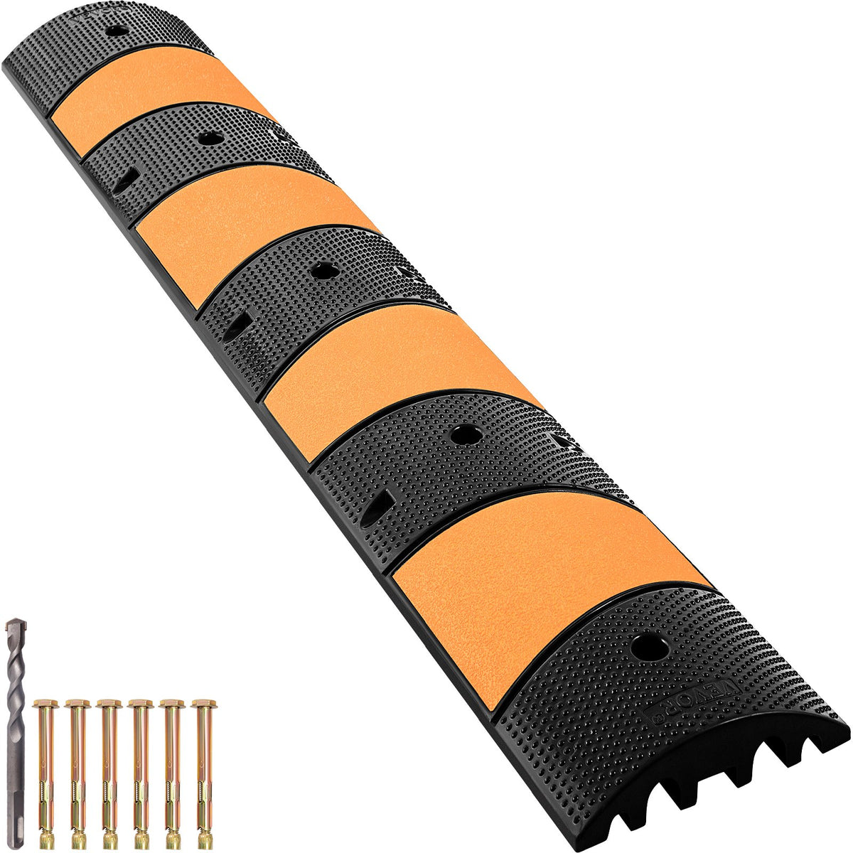 VEVOR 6ft Rubber Speed Hump for Driveways, Durable Cable Gua 1 Pack / 72.8x12.2x2.4 inch / Standard