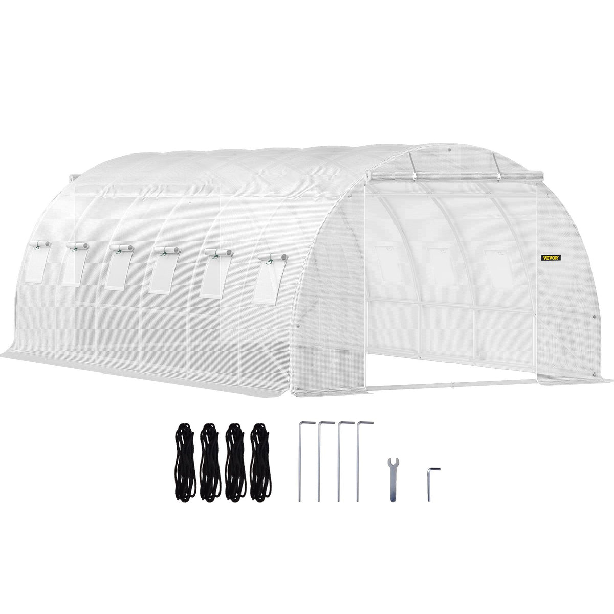 VEVOR Walk-in Tunnel Greenhouse, Portable Plant Hoop House White / 19.7 x 9.8 x 6.6 ft