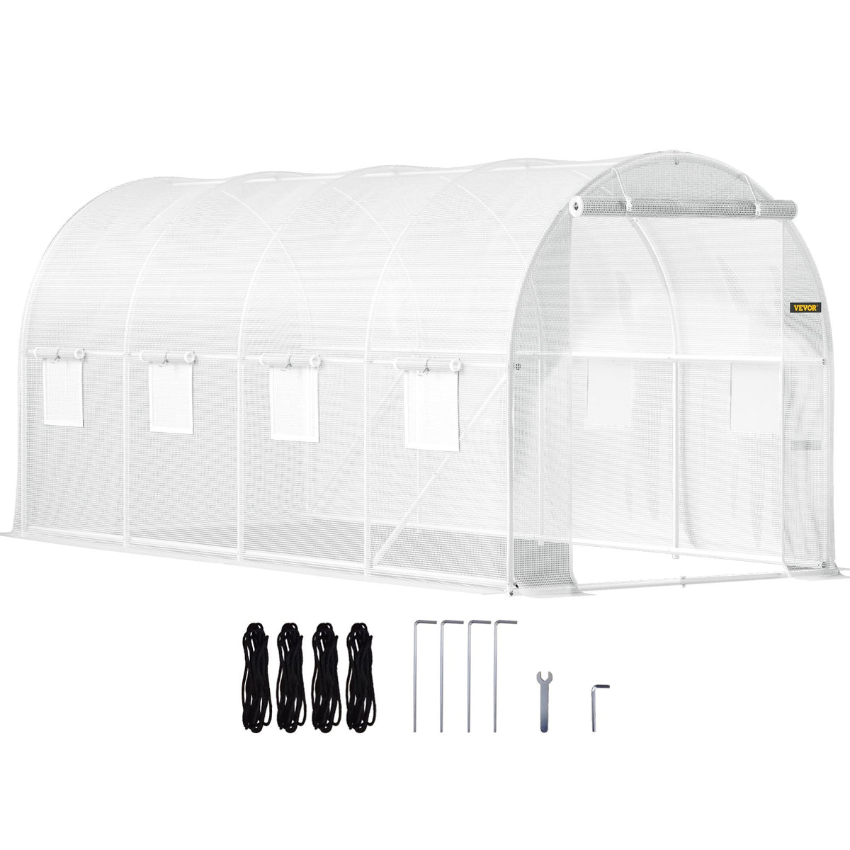 VEVOR Walk-in Tunnel Greenhouse, Portable Plant Hoop House White / 14.8 x 6.6 x 6.6 ft