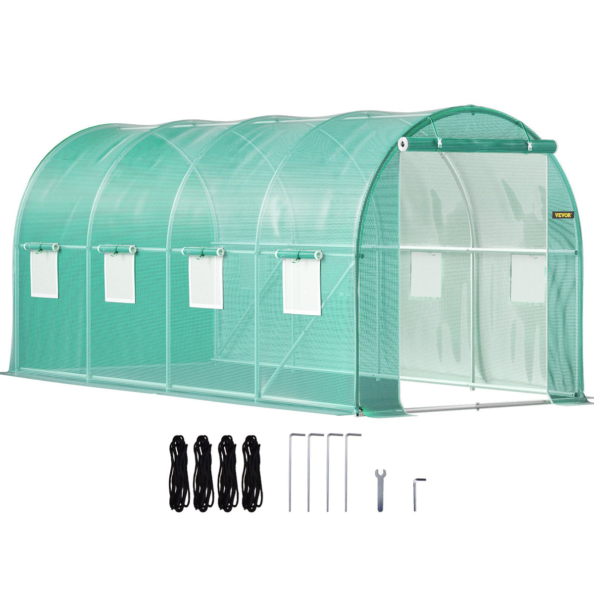 VEVOR Walk-in Tunnel Greenhouse, Portable Plant Hoop House Green / 14.8 x 6.6 x 6.6 ft