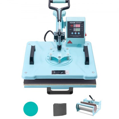 VEVOR Heat Press Machine, 10x12/12x15/15x15 in Combo Press w 12 x 15 in / 5 in 1 / 30 oz Tumbler Press