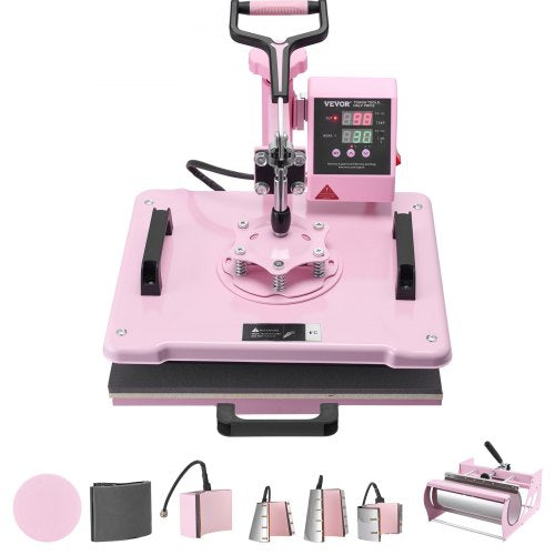 VEVOR Heat Press Machine, 10x12/12x15/15x15 in Combo Press w 12 x 15 in / 8 in 1 / 6-30 oz Tumbler Press