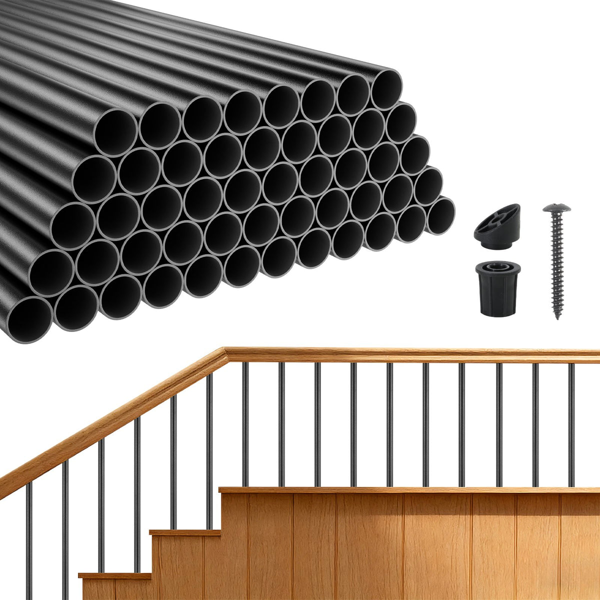 VEVOR Deck Balusters Metal Deck Spindles Round Tube / 125 Pack / 32 in