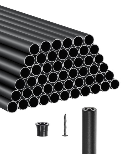 VEVOR Deck Balusters Metal Deck Spindles Round Tube / 51 Pack / 26 in