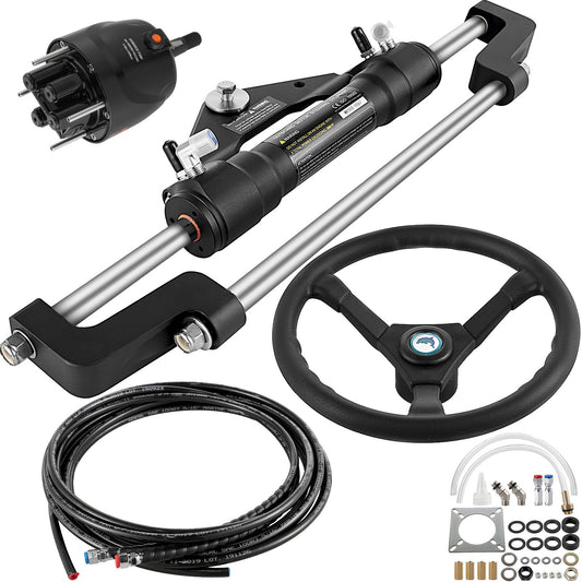 vevor-300hp-hydraulic-outboard-steering-system Steering Kit, 18 ft Hose