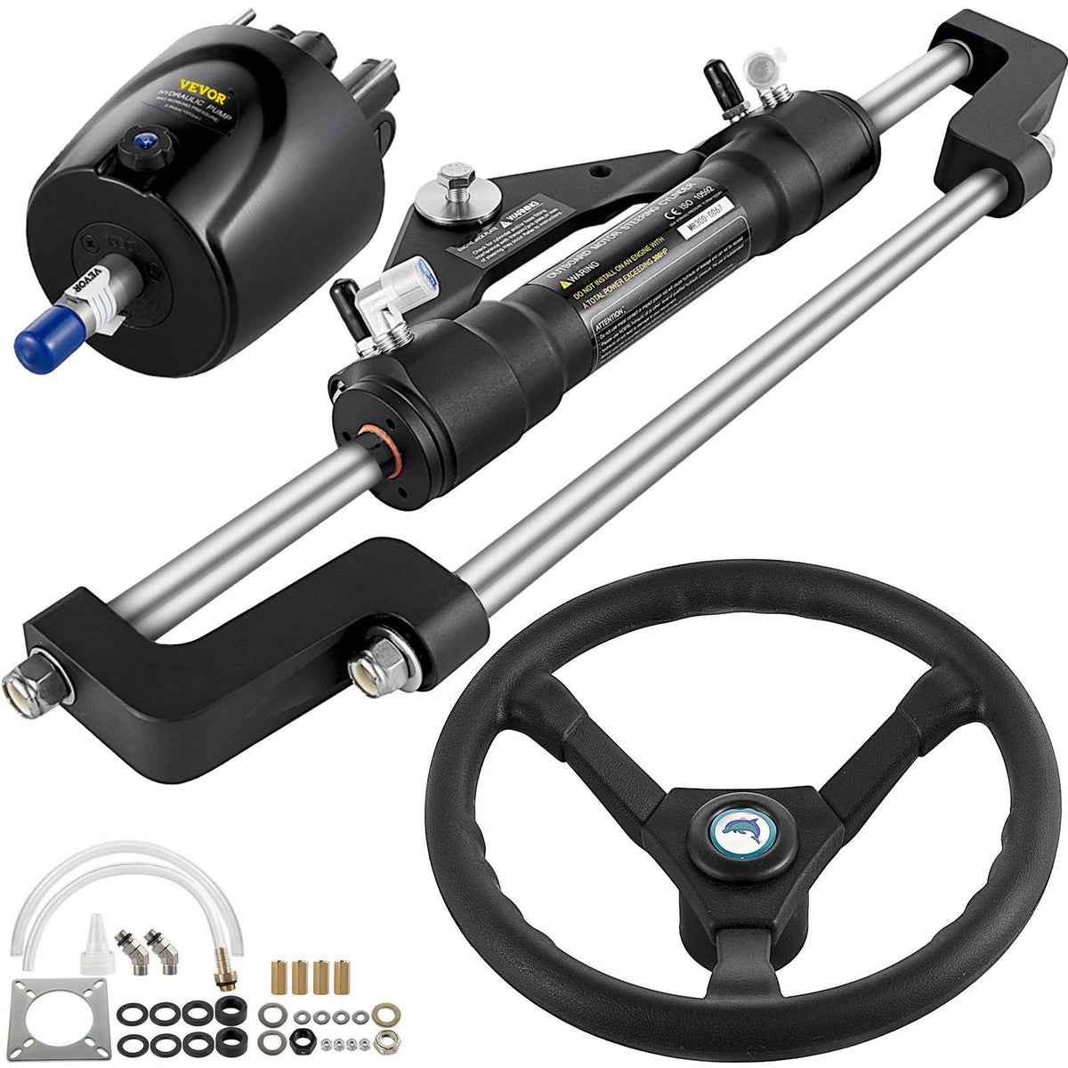 vevor-300hp-hydraulic-outboard-steering-system Steering Kit, Without Hose
