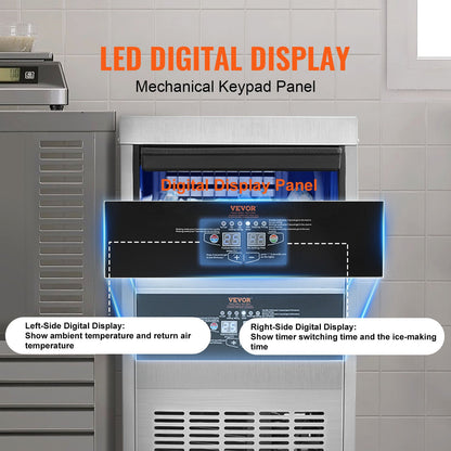 VEVOR Commercial Ice Maker with Digital Controls — ZBJ50KGSYP70-5001V1 - view 2
