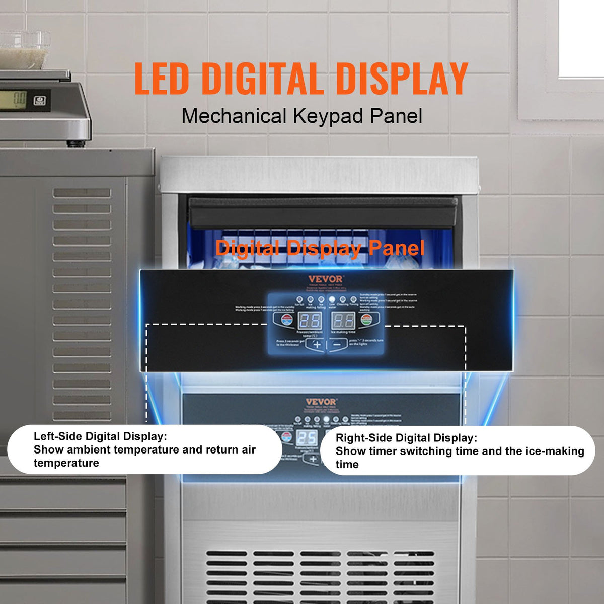 VEVOR Commercial Ice Maker with Digital Controls — ZBJSY45KGP70-4501V1 - view 2