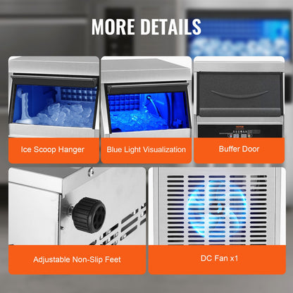 VEVOR Commercial Ice Maker with Digital Controls — ZBJSY45KGP70-4501V1 - view 3
