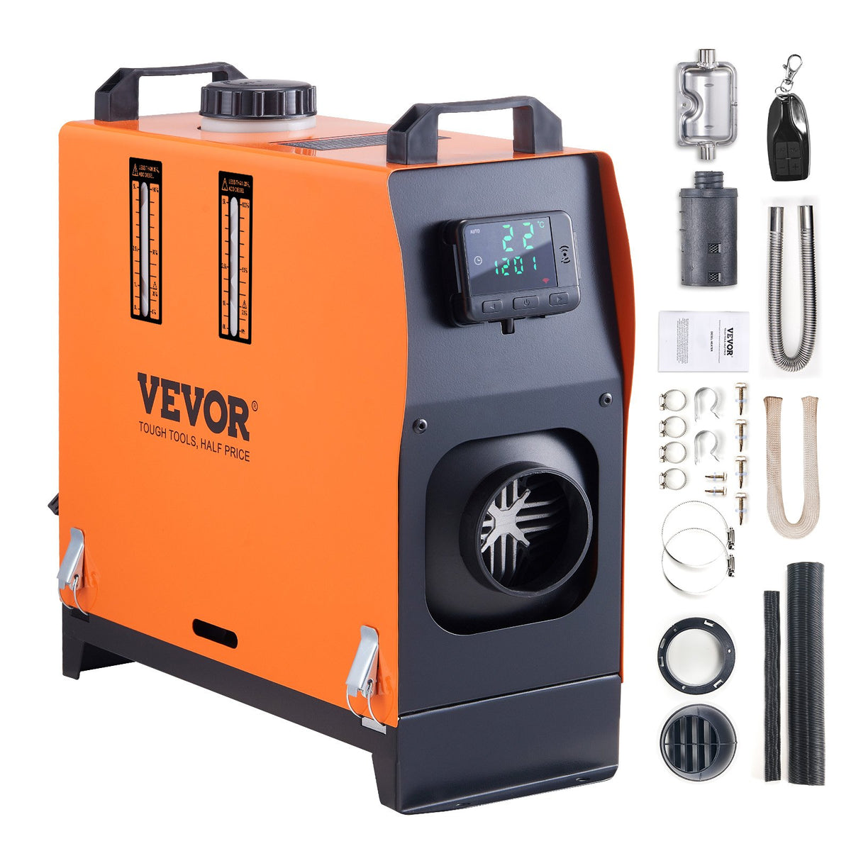 VEVOR Diesel Air Heater 5 kW / All-in-one, 5L Fuel Tank, Orange