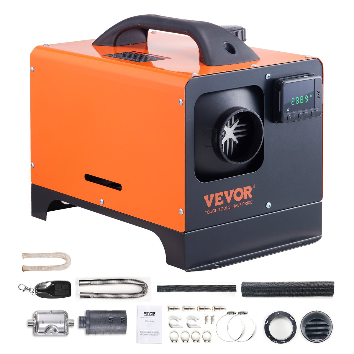 VEVOR Diesel Air Heater 5 kW / All-in-one, LCD Remote Control, Orange